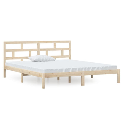 vidaXL Bed Frame | Natural wood | Solid pine wood | 135 x 190 cm |  Durable