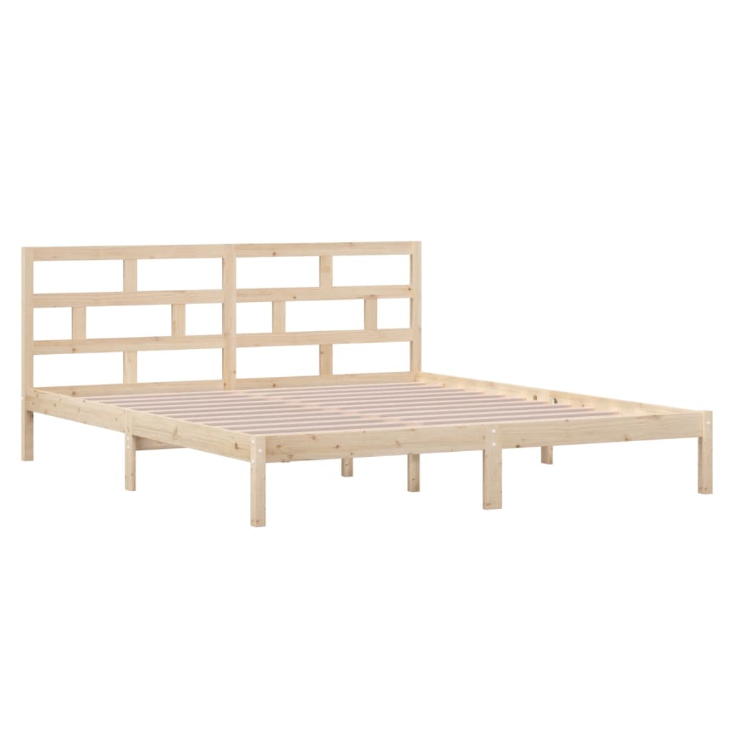 vidaXL Bed Frame | Natural wood | Solid pine wood | 135 x 190 cm |  Durable