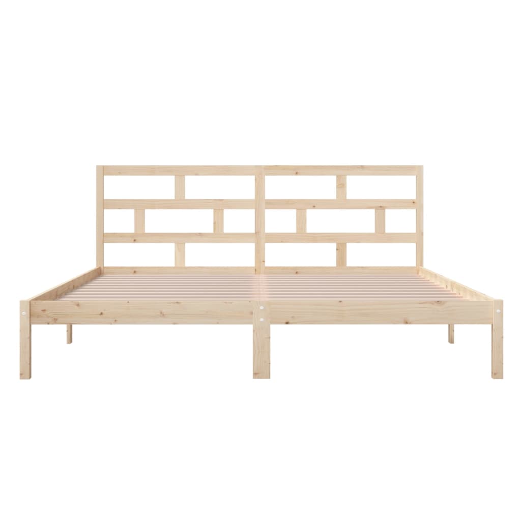 vidaXL Bed Frame | Natural wood | Solid pine wood | 135 x 190 cm |  Durable