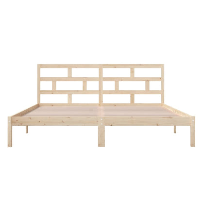 vidaXL Bed Frame | Natural wood | Solid pine wood | 135 x 190 cm |  Durable