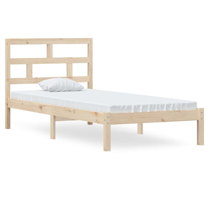 vidaXL Bed Frame | Natural Pine | Solid pine wood, Plywood | Single | Durable