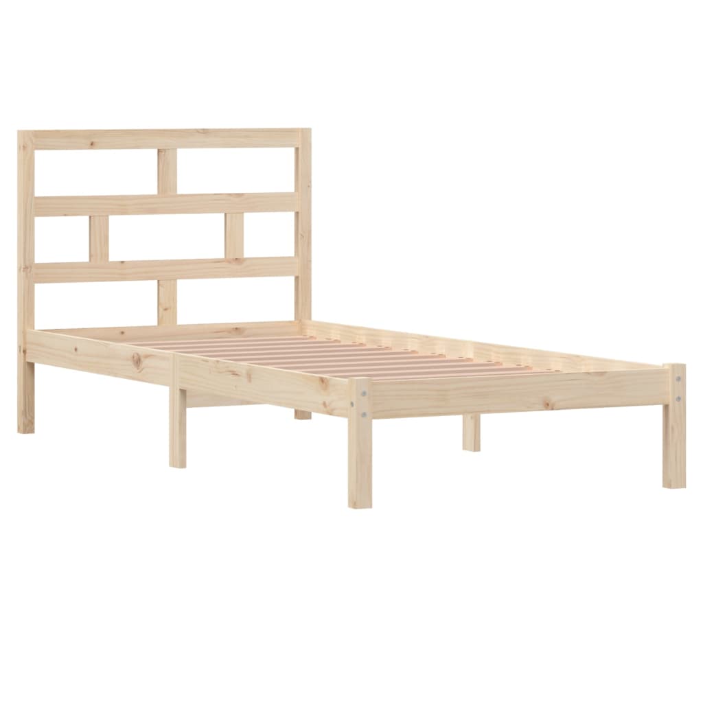 vidaXL Bed Frame | Natural Pine | Solid pine wood, Plywood | Single | Durable