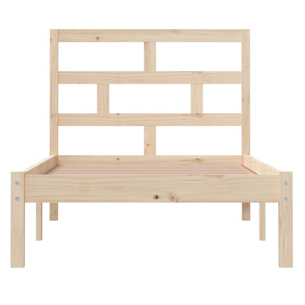 vidaXL Bed Frame | Natural Pine | Solid pine wood, Plywood | Single | Durable