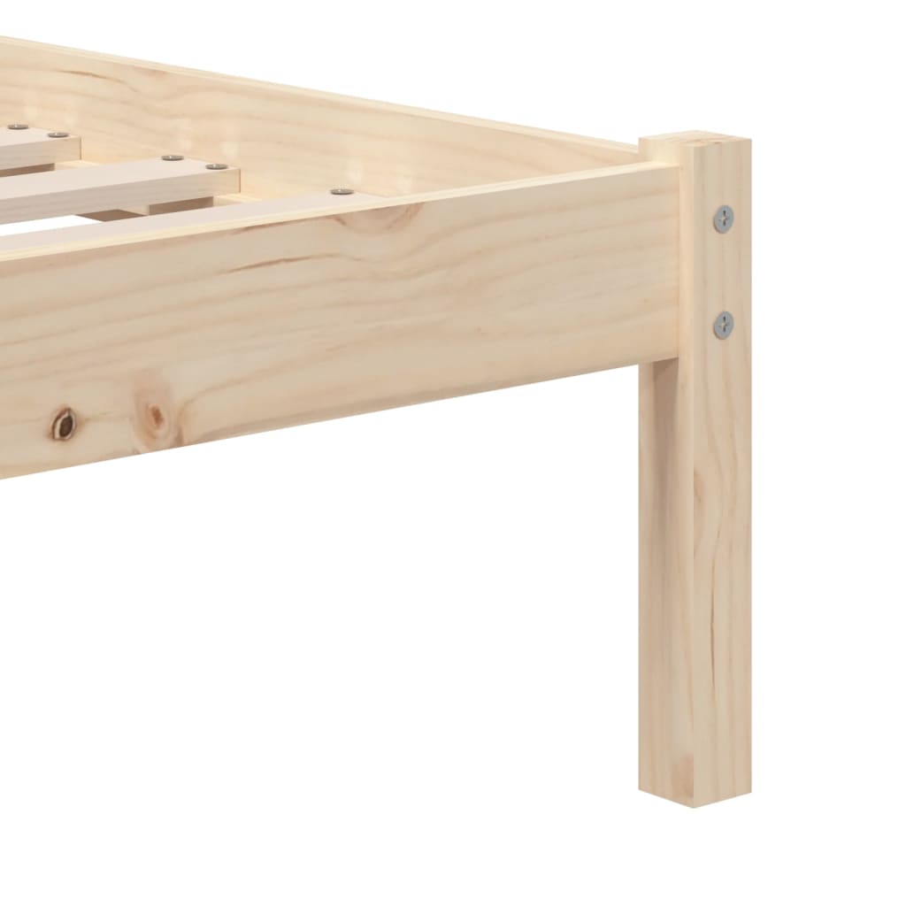 vidaXL Bed Frame | Natural Pine | Solid pine wood, Plywood | Single | Durable