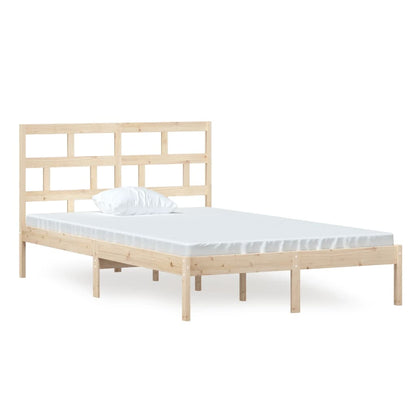 vidaXL Bed Frame | Natural Pine | Solid Pine Wood | Double | Durable | Bed Frame