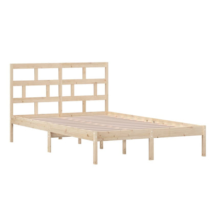 vidaXL Bed Frame | Natural Pine | Solid Pine Wood | Double | Durable | Bed Frame