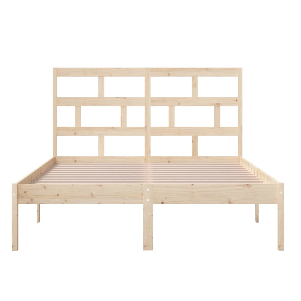 vidaXL Bed Frame | Natural Pine | Solid Pine Wood | Double | Durable | Bed Frame