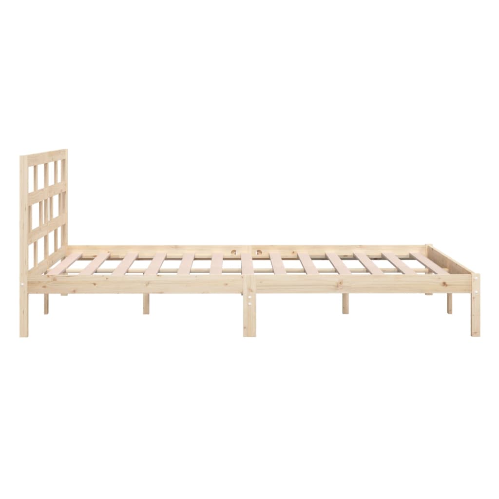 vidaXL Bed Frame | Natural Pine | Solid Pine Wood | Double | Durable | Bed Frame
