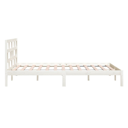 3101214 vidaXL Bed Frame without Mattress White Solid Wood 120x200 cm (810013+814185)
