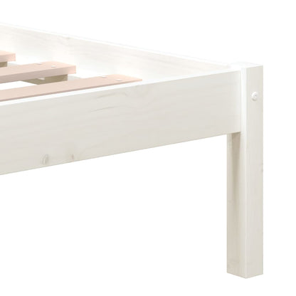 3101214 vidaXL Bed Frame without Mattress White Solid Wood 120x200 cm (810013+814185)