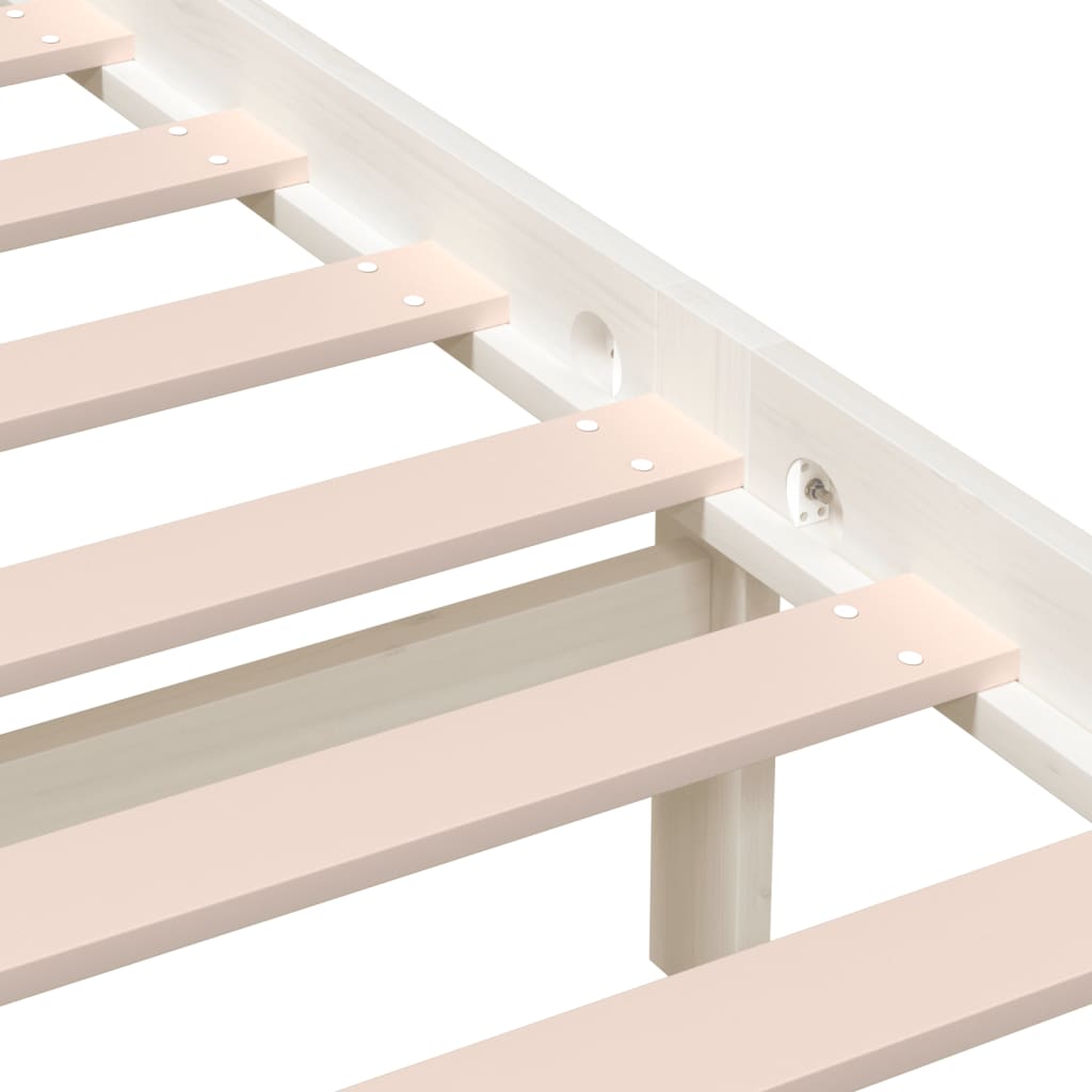 3101214 vidaXL Bed Frame without Mattress White Solid Wood 120x200 cm (810013+814185)