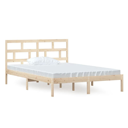 vidaXL Bed Frame | Natural Pine | Solid Pine Wood | 140 x 200 cm | Rectangular