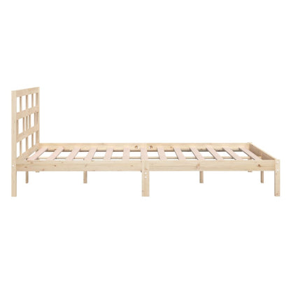 vidaXL Bed Frame | Natural Pine | Solid Pine Wood | 140 x 200 cm | Rectangular