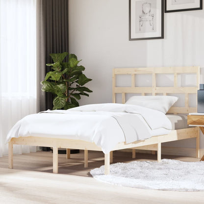 vidaXL Bed Frame | Natural Pine | Solid Pine Wood | 140 x 200 cm | Rectangular