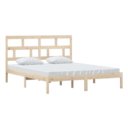 vidaXL Bed Frame | Natural wood | Solid pine wood | Double |  Durable