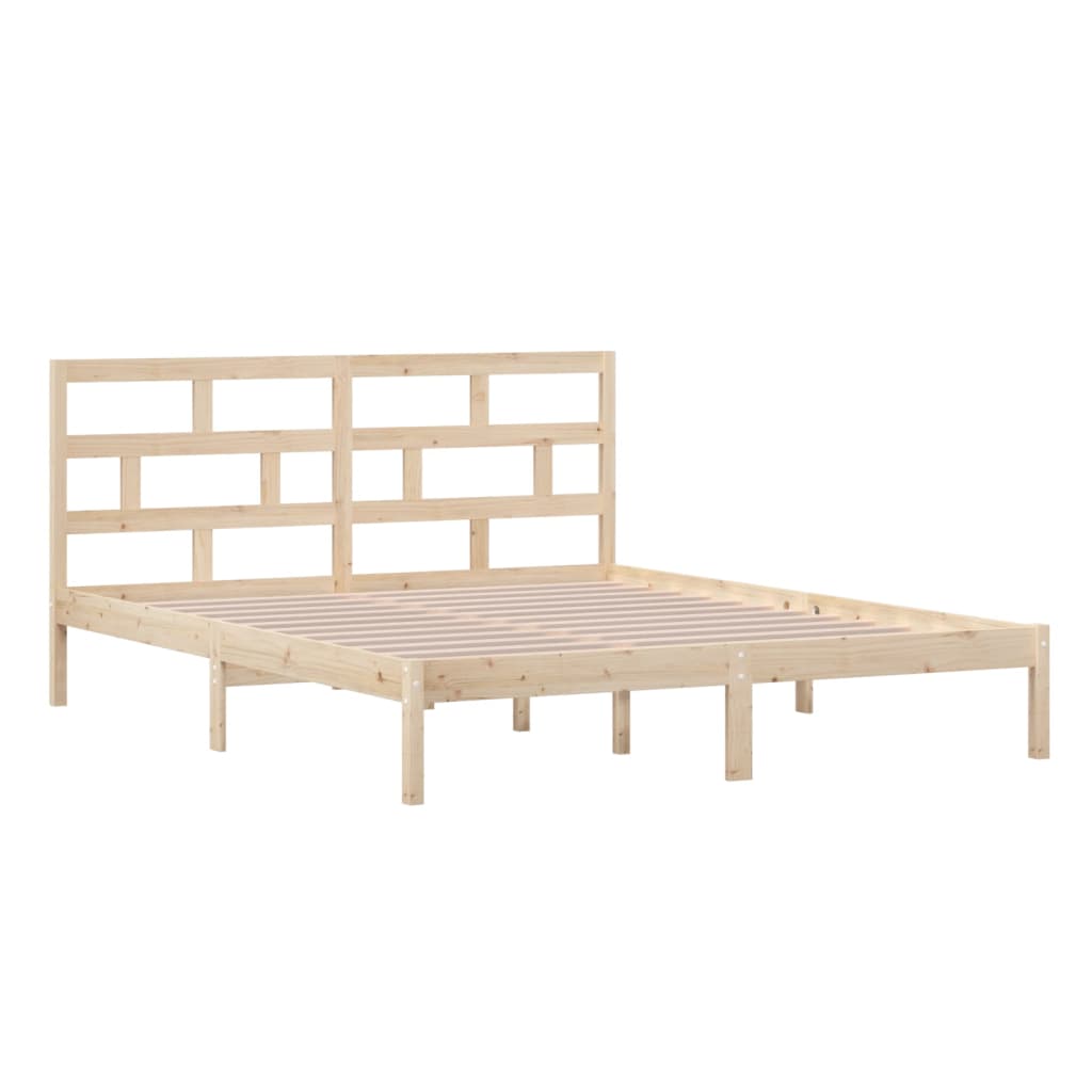 vidaXL Bed Frame | Natural wood | Solid pine wood | Double |  Durable