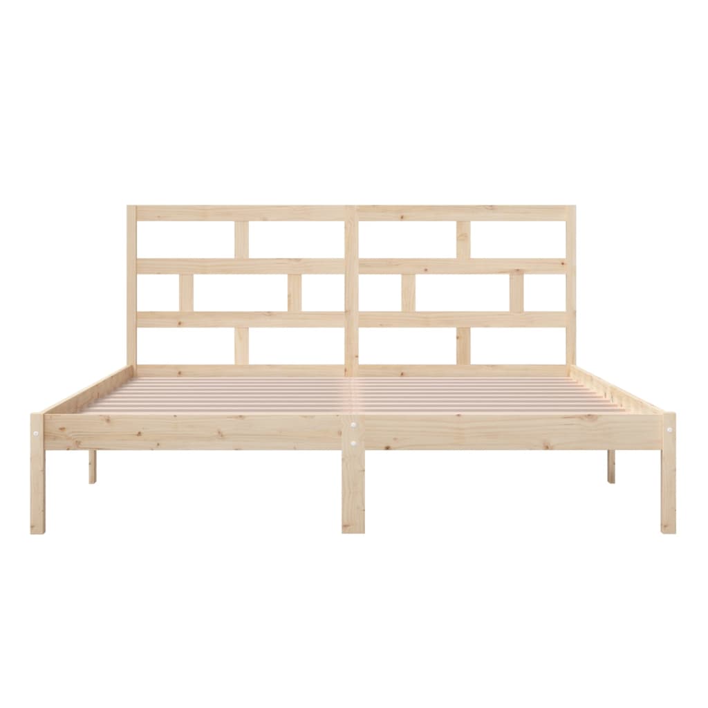 vidaXL Bed Frame | Natural wood | Solid pine wood | Double |  Durable