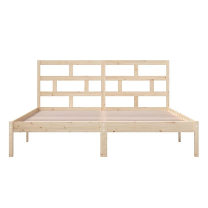 vidaXL Bed Frame | Natural wood | Solid pine wood | Double |  Durable