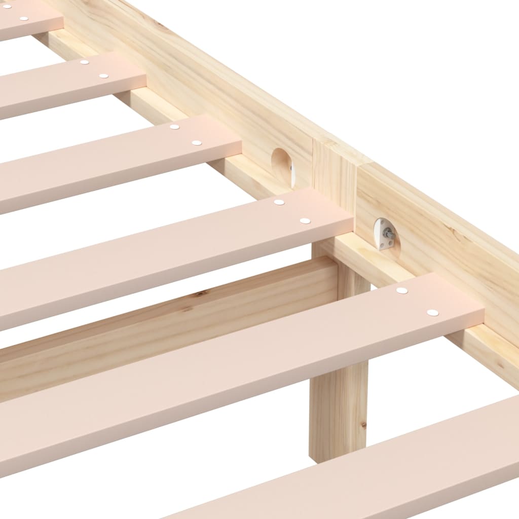 vidaXL Bed Frame | Natural wood | Solid pine wood | Double |  Durable