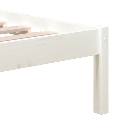 vidaXL Bed Frame | White | Solid pine wood, plywood | Double | Modern