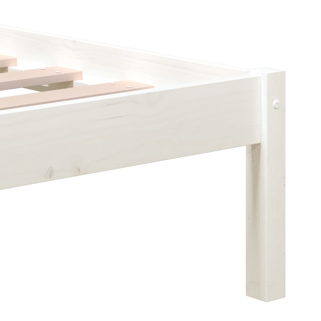 vidaXL Bed Frame | White | Solid Pine Wood, Plywood | Super King