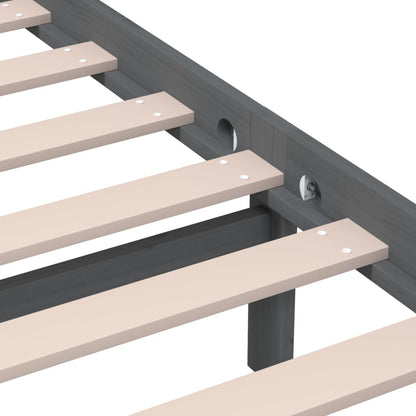 vidaXL Bed Frame | Grey | Solid Pine Wood | Double | Classic/Traditional