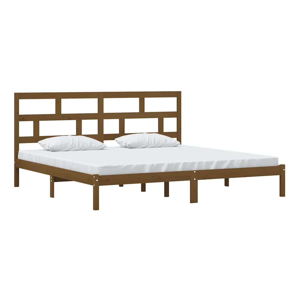 vidaXL Bed Frame | Honey brown | Solid Pine Wood | 200x200 cm | Bed Frame