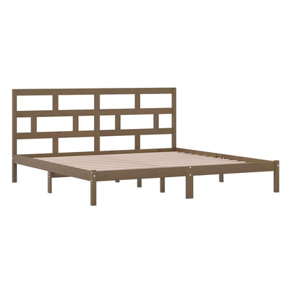 vidaXL Bed Frame | Honey brown | Solid Pine Wood | 200x200 cm | Bed Frame
