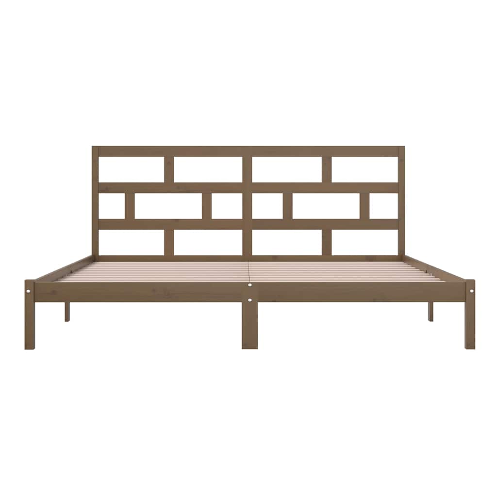 vidaXL Bed Frame | Honey brown | Solid Pine Wood | 200x200 cm | Bed Frame