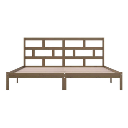 vidaXL Bed Frame | Honey brown | Solid Pine Wood | 200x200 cm | Bed Frame