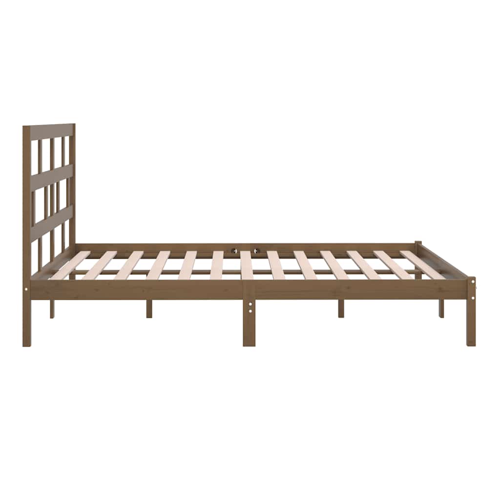 vidaXL Bed Frame | Honey brown | Solid Pine Wood | 200x200 cm | Bed Frame