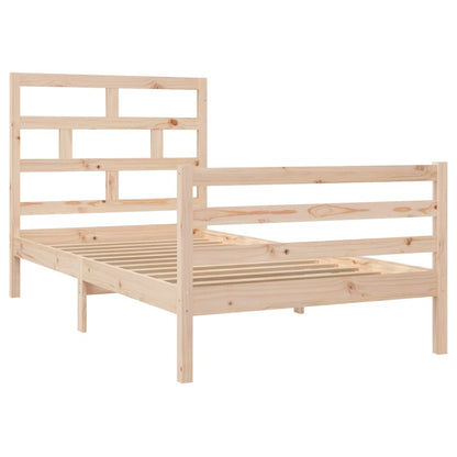 vidaXL Bed Frame | Natural wood | Solid pine wood | Single | Durable | Bed Frame