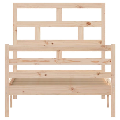 vidaXL Bed Frame | Natural wood | Solid pine wood | Single | Durable | Bed Frame