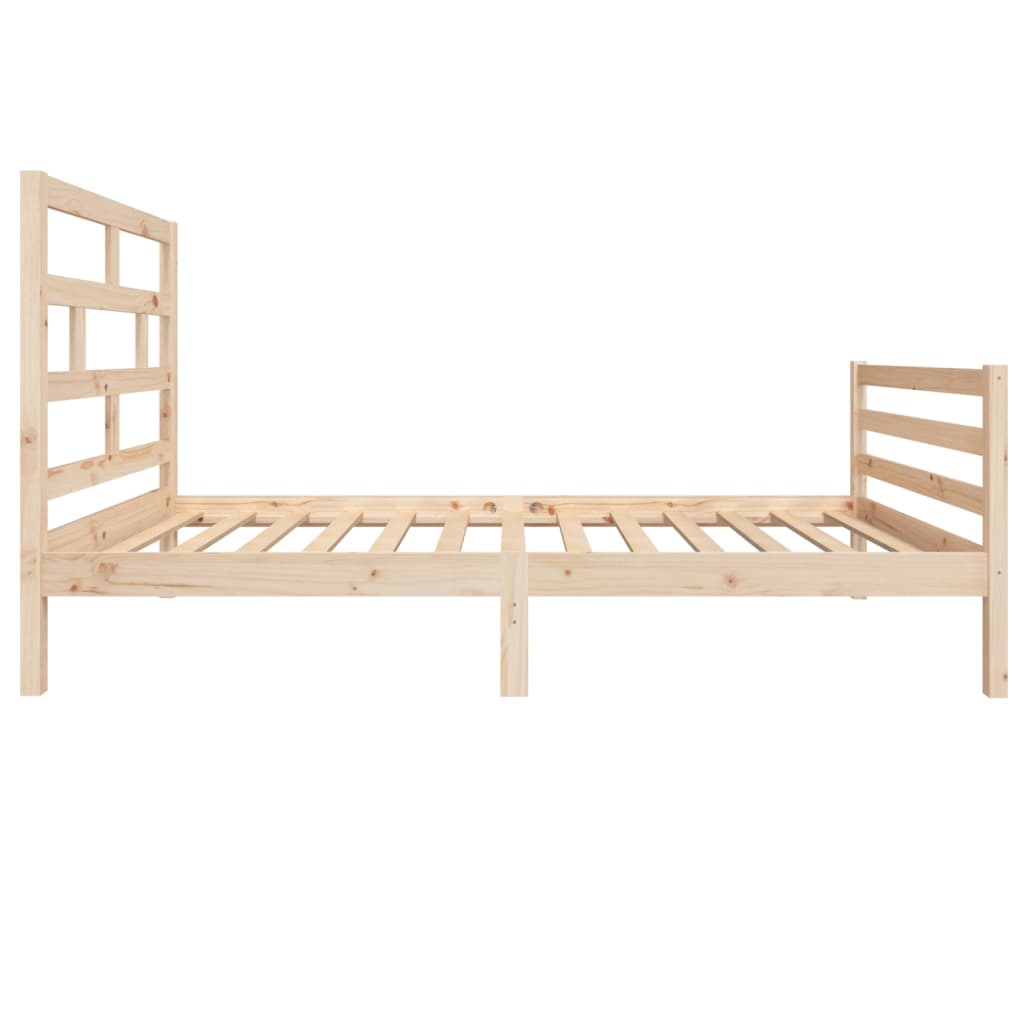 vidaXL Bed Frame | Natural wood | Solid pine wood | Single | Durable | Bed Frame