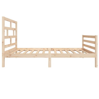 vidaXL Bed Frame | Natural wood | Solid pine wood | Single | Durable | Bed Frame