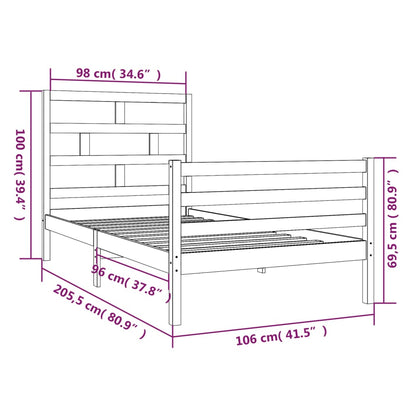 vidaXL Bed Frame | Natural wood | Solid pine wood | Single | Durable | Bed Frame