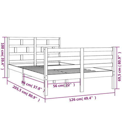 3101278 vidaXL Bed Frame without Mattress Solid Wood 120x200 cm (810425+814184)