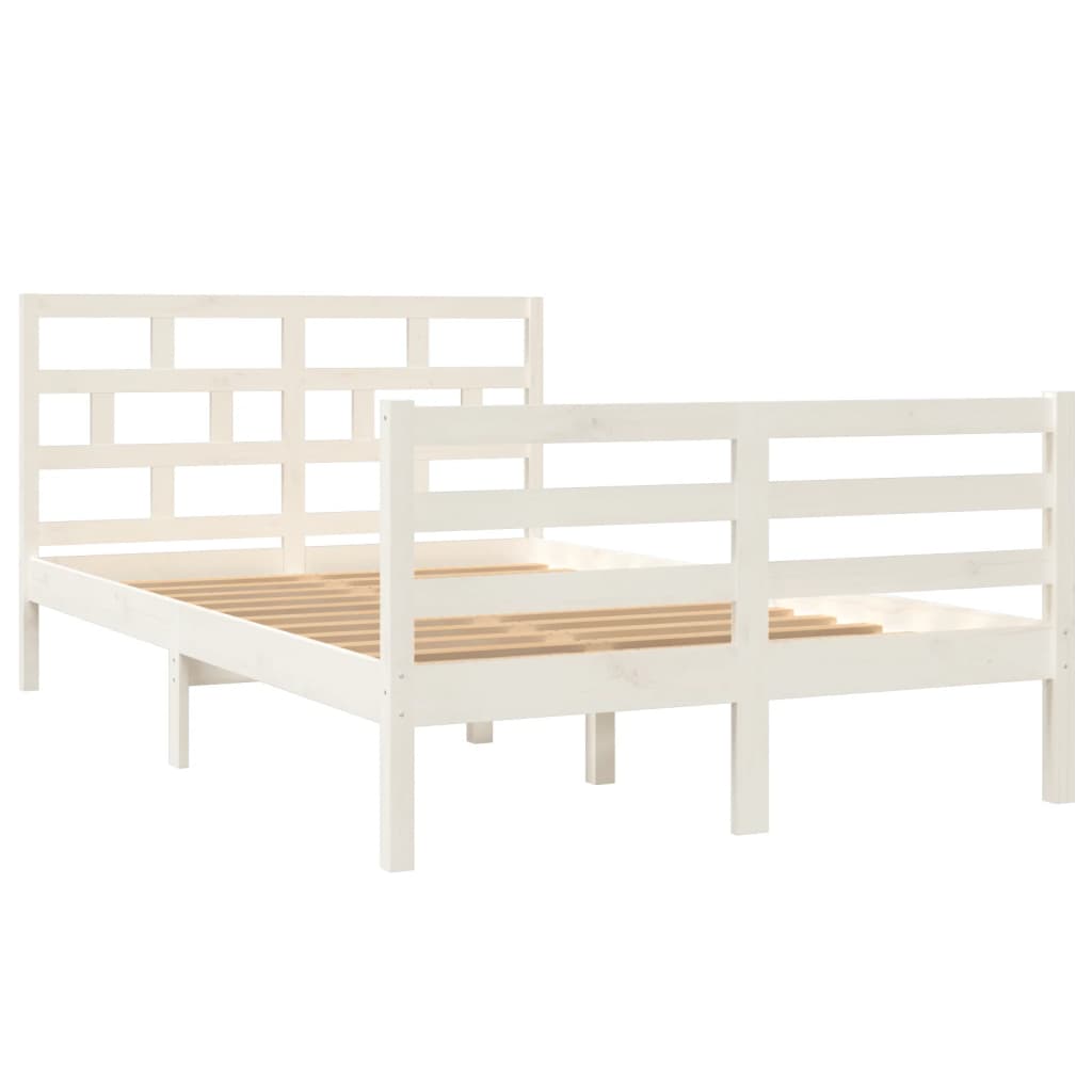 3101279 vidaXL Bed Frame without Mattress White Solid Wood 120x200 cm (810426+814185)
