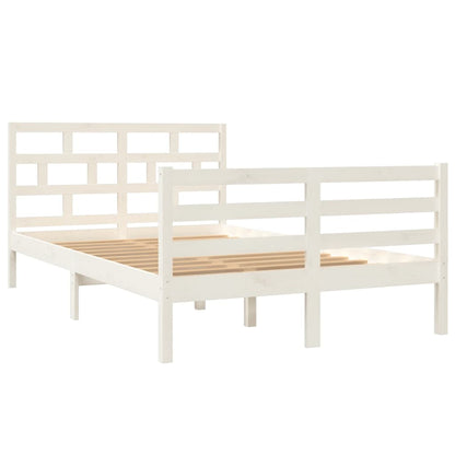 3101279 vidaXL Bed Frame without Mattress White Solid Wood 120x200 cm (810426+814185)