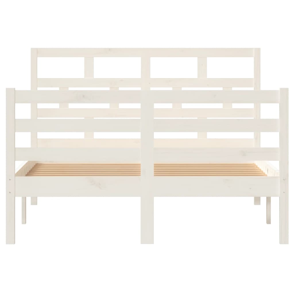 3101279 vidaXL Bed Frame without Mattress White Solid Wood 120x200 cm (810426+814185)