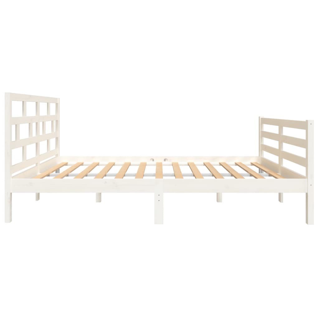 3101279 vidaXL Bed Frame without Mattress White Solid Wood 120x200 cm (810426+814185)