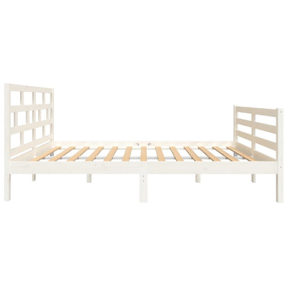 3101279 vidaXL Bed Frame without Mattress White Solid Wood 120x200 cm (810426+814185)