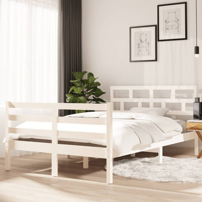 3101279 vidaXL Bed Frame without Mattress White Solid Wood 120x200 cm (810426+814185)