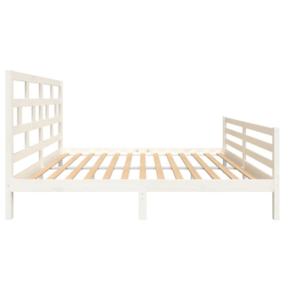 3101294 vidaXL Bed Frame without Mattress White Solid Wood 160x200 cm (810441+814205)