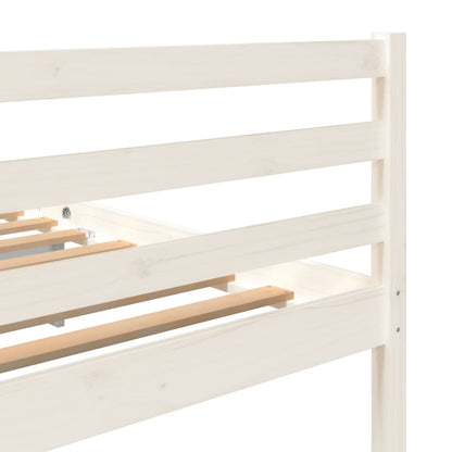 3101304 vidaXL Bed Frame without Mattress White Solid Wood 200x200 cm (810451+814215)
