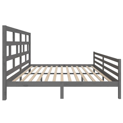 3101305 vidaXL Bed Frame without Mattress Grey Solid Wood 200x200 cm (810452+814216)