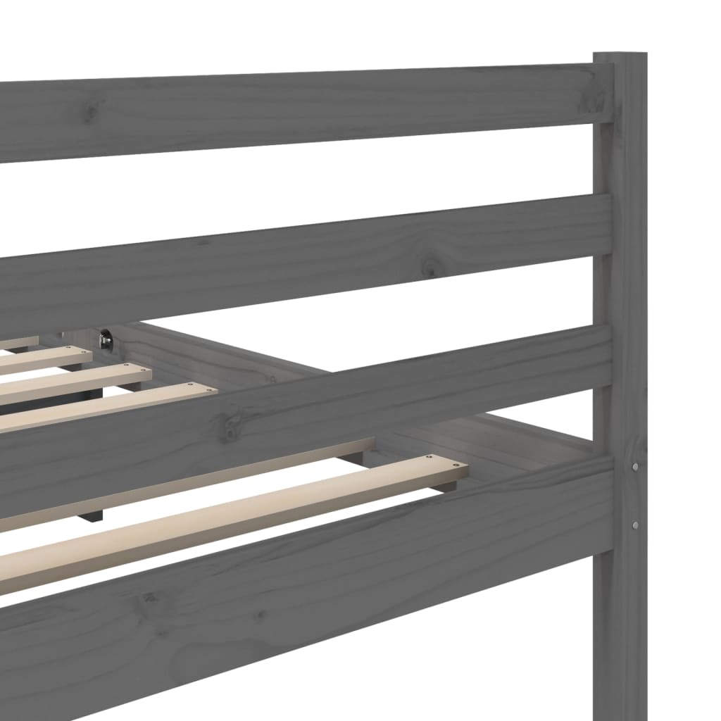 3101305 vidaXL Bed Frame without Mattress Grey Solid Wood 200x200 cm (810452+814216)