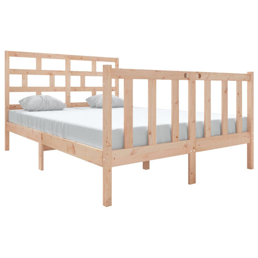 3101328 vidaXL Bed Frame without Mattress Solid Wood 140x190 cm (810062+814194)