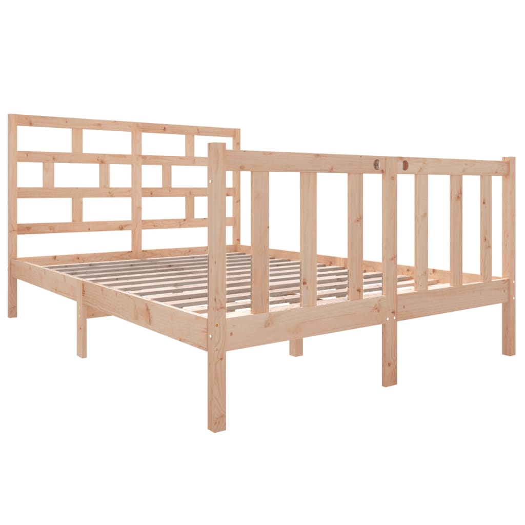 3101328 vidaXL Bed Frame without Mattress Solid Wood 140x190 cm (810062+814194)