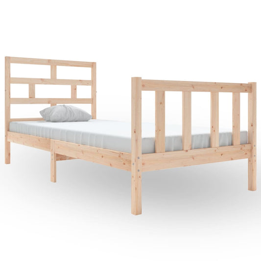 3101333 vidaXL Bed Frame without Mattress Solid Wood 90x200 cm (810067+814174)